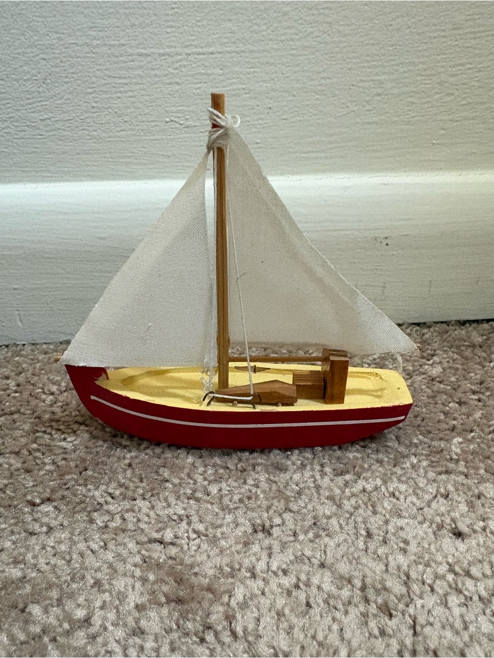 Decorative Red and White Sailboat Accent - Brand
